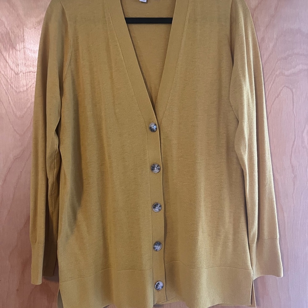 Loft lightweight gold cardigan